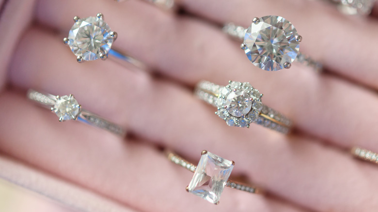 Assortment of diamond rings 