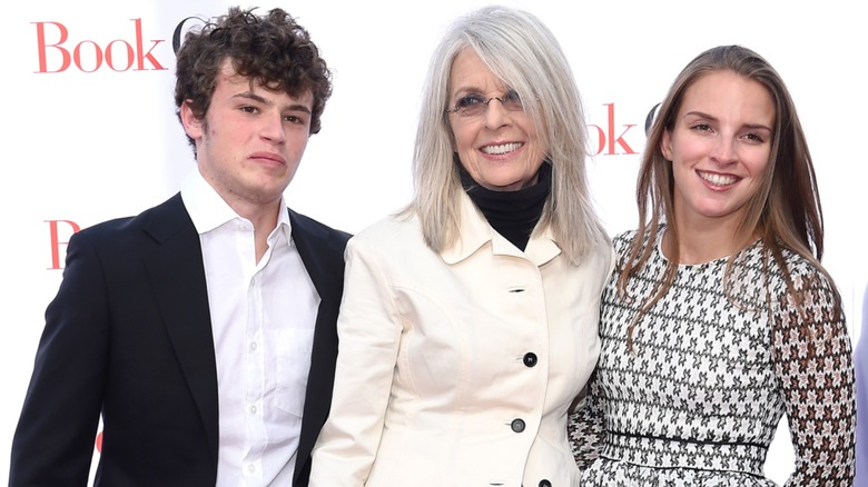 Diane Keaton and her kids, Dexter and Duke Keaton, at the 2018 premiere of "Book Club"