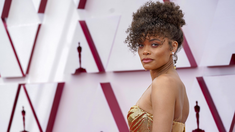 Andra Day posing on the red carpet