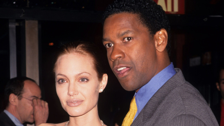 Angelina Jolie and Denzel Washington posing together