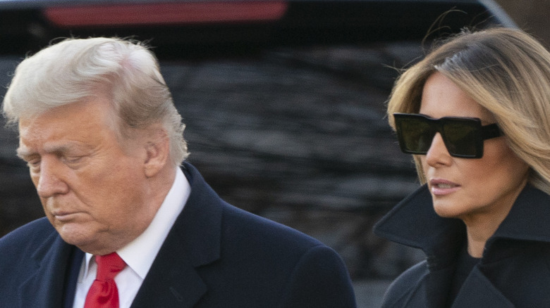 Donald Trump and Melania walking  
