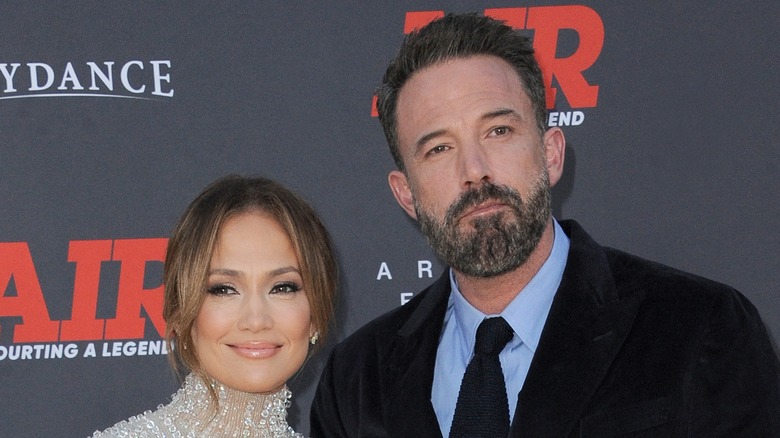 Jennifer Lopez and Ben Affleck at the "Air" premier