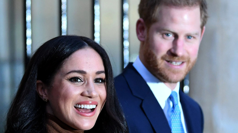 Meghan and Harry greet onlookers