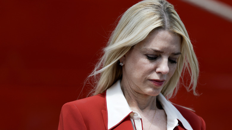 Pam Bondi at a press conference in Florida in April 2025