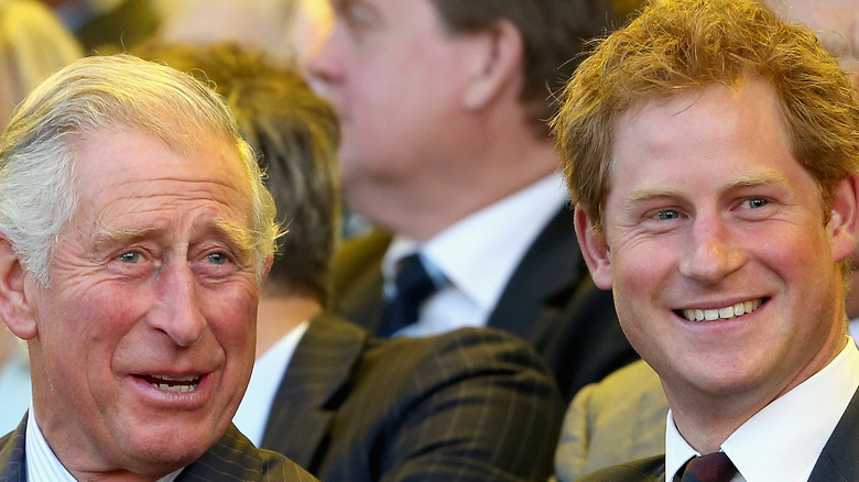 Prince Charles and Prince Harry share a laugh