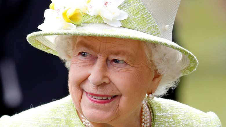 Queen Elizabeth at an event. 