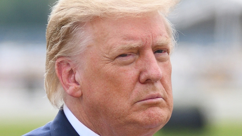 Donald Trump frowning