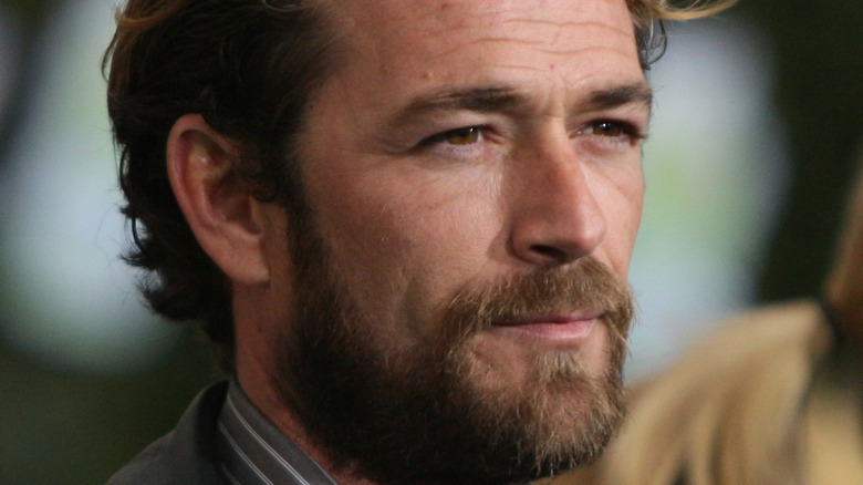 Luke Perry posing on the red carpet
