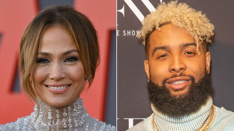 Split image of Jennifer Lopez and Odell Beckham Jr