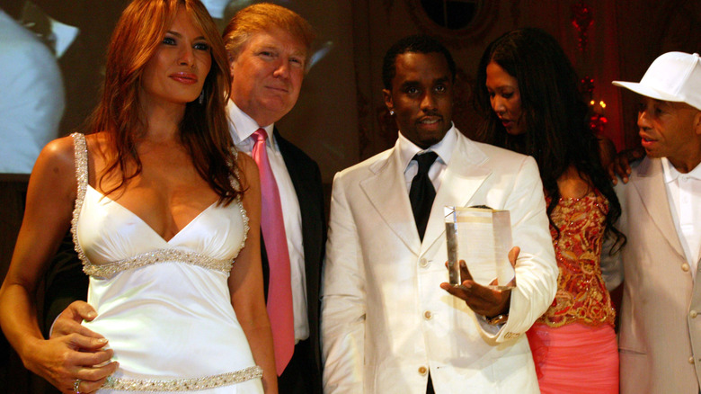 Donald Trump with Sean Diddy Combs and Melania Trump