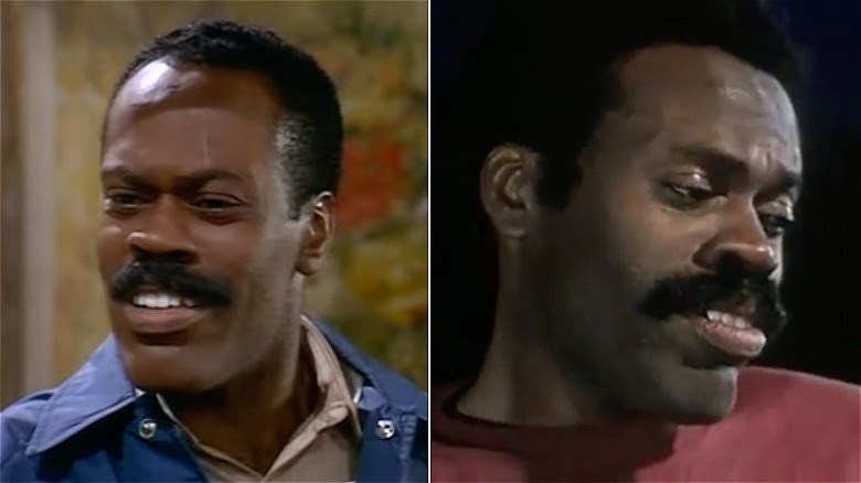 Split photo of Le Tari as Ted Ramsey versus in a scene from "Brotherhood of Death"