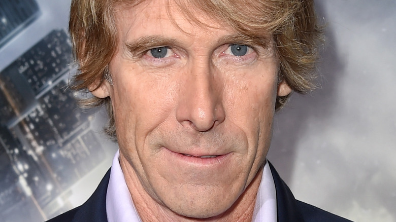 Michael Bay poses on the red carpet
