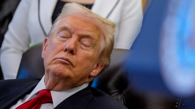 Donald Trump sleeping