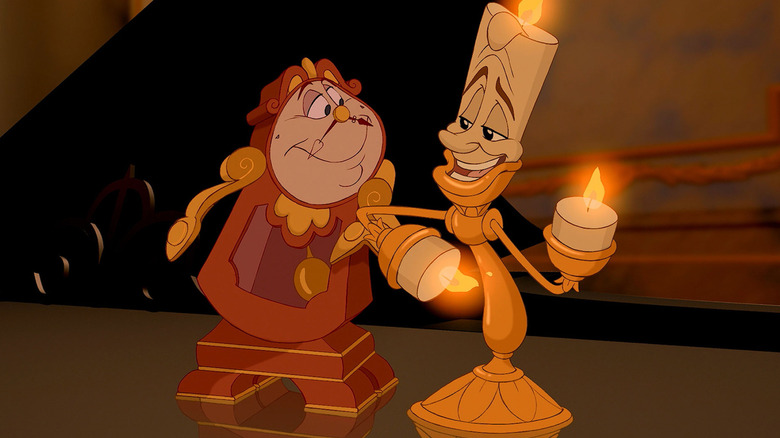 Lumiere and Cogsworth in "Beauty and the Beast"