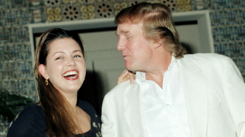 Donald Trump and Alicia Machado at an event at Mar-a-Lago