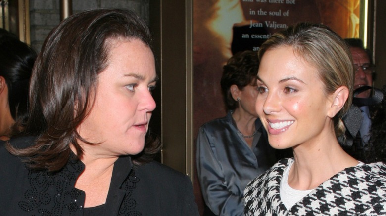 Rosie O'Donnell staring at Elisabeth Hasselbeck.