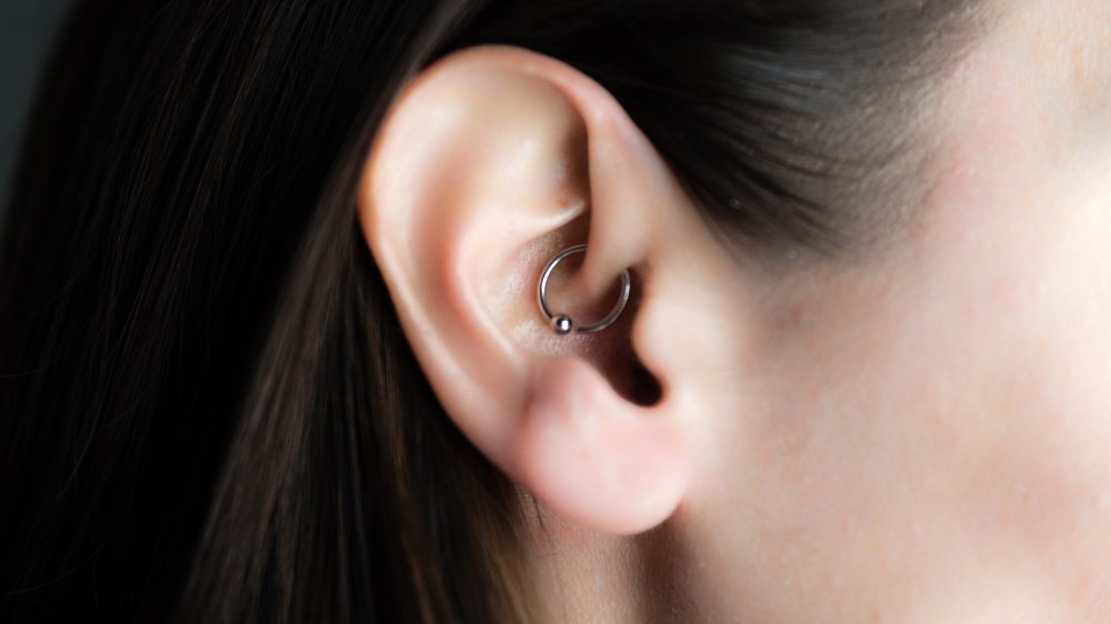 woman with a daith piercing