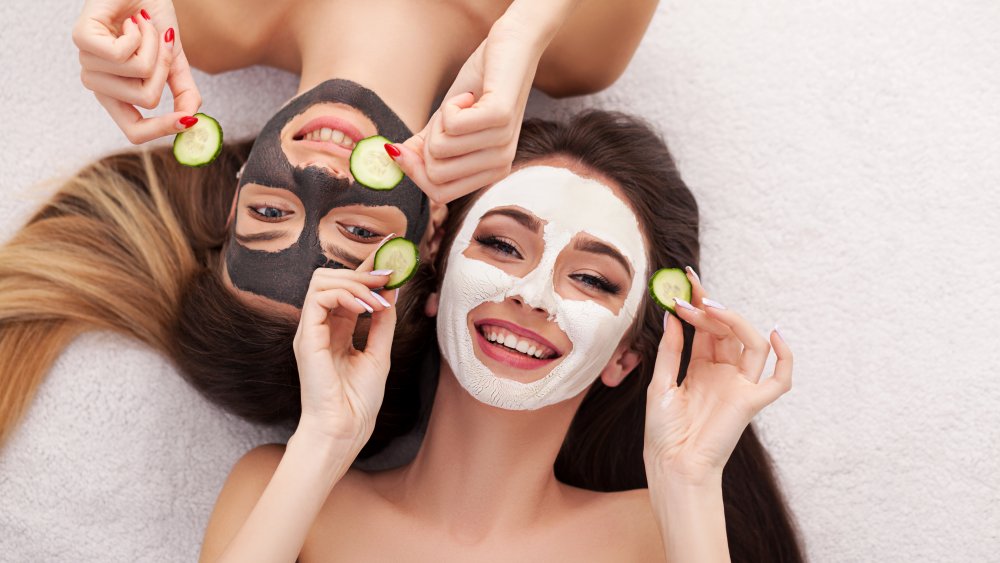 Two women with beauty masks