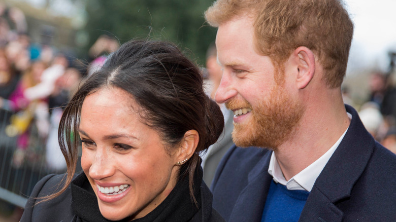 Harry and Meghan smiling 