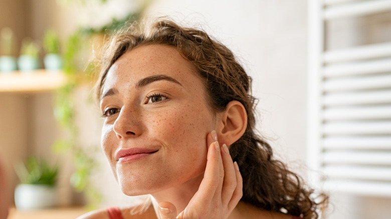 Woman Enjoying her Skin