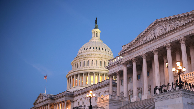 US Capitol at dusk
