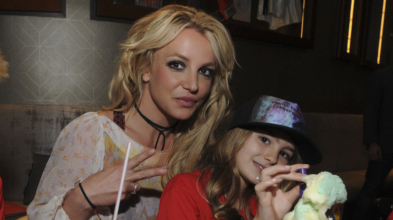 Britney Spears posing with her niece