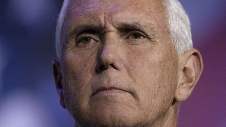 Mike Pence pensively looking onward