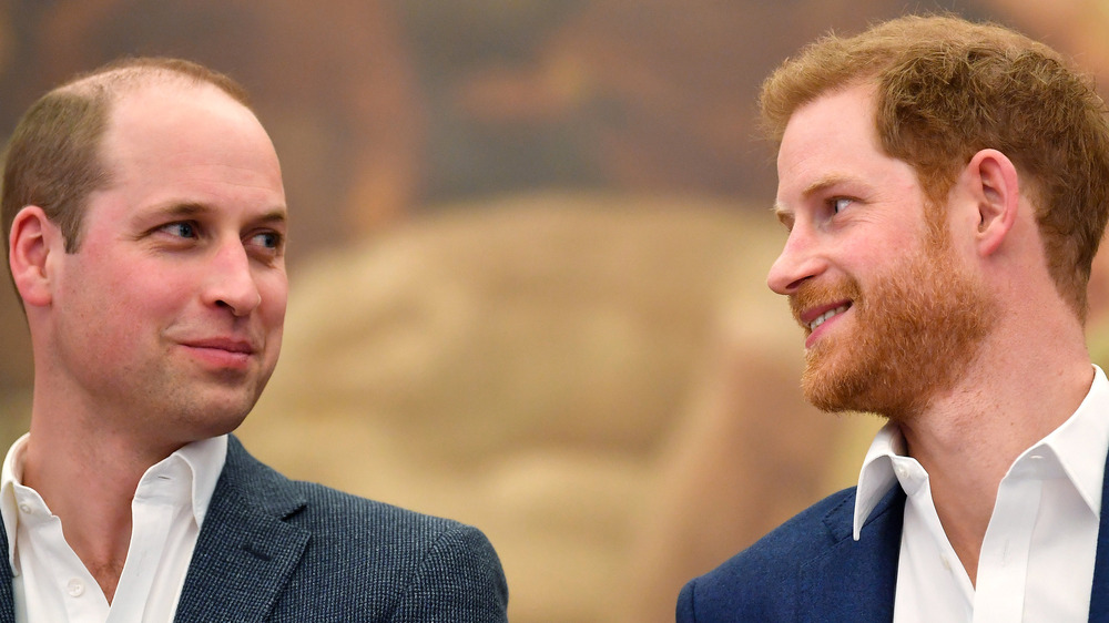 Harry and William exchange looks