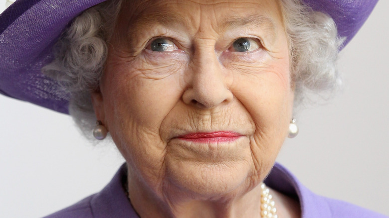 Queen Elizabeth II in purple