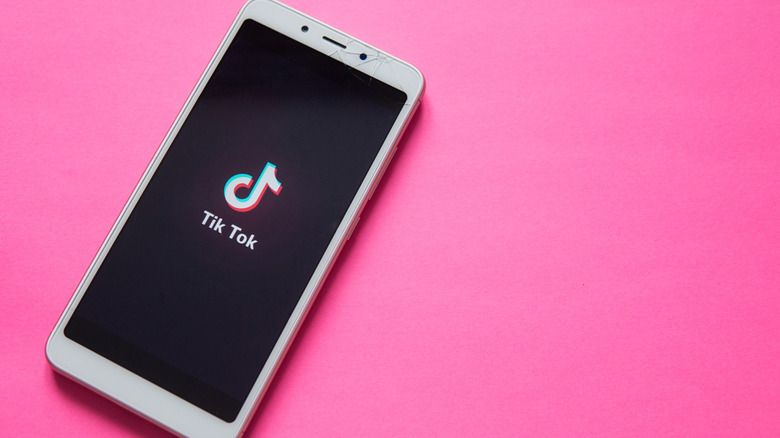 The Tik Tok app opened on a smartphone
