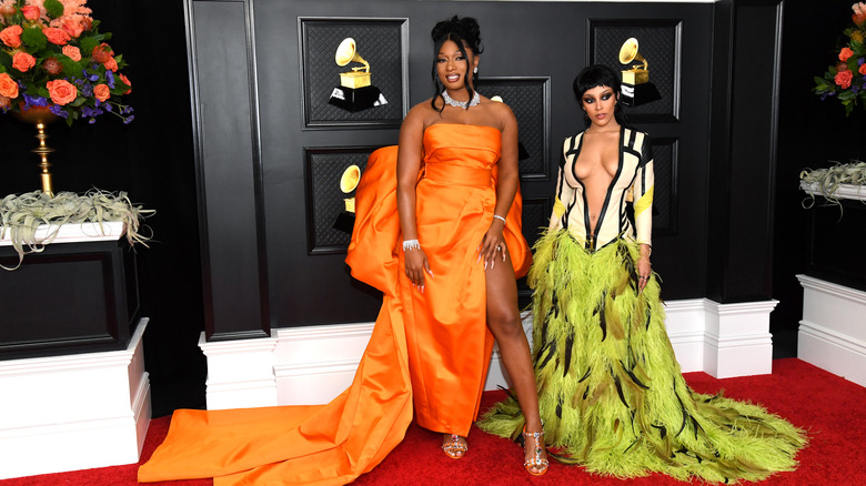 Meghan Thee Stallion and Doja Cat on Grammy red carpet