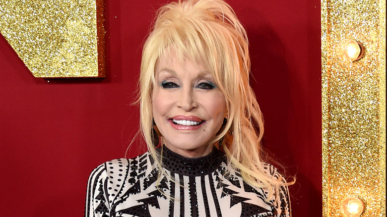 Dolly Parton smiling at the camera