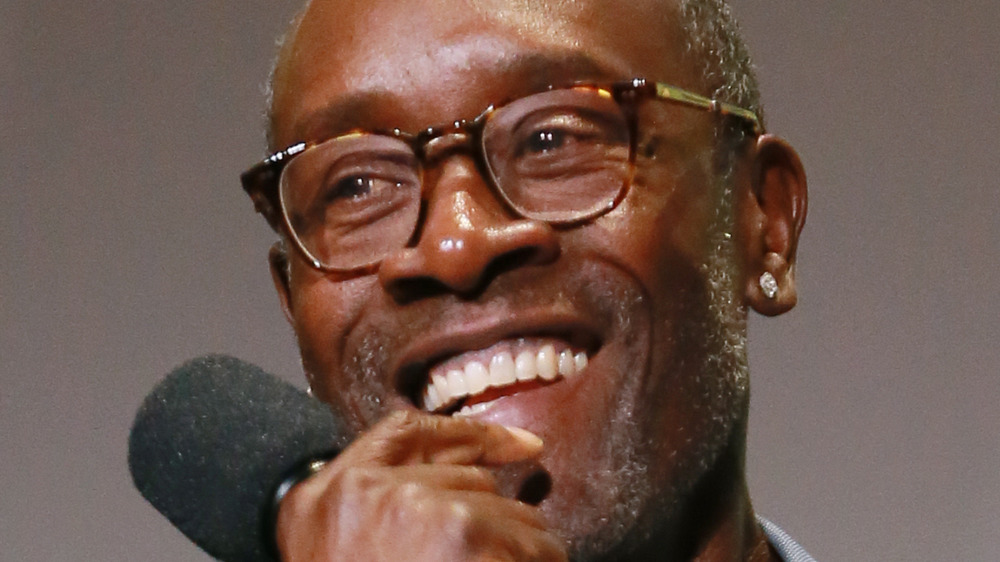 Don Cheadle speaking during a panel