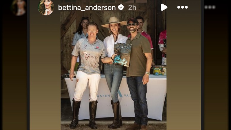 Screenshot of Bettina Anderson's Instagram Story, featuring a pic of her and Donald Trump Jr. after polo