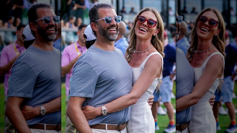 Bettina hugs Don Jr. at LIV Golf Miami