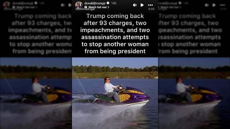 Screenshot of video on Donald Trump Jr.'s Instagram Story