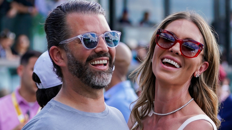 Donald Trump Jr. and Bettina Anderson laughing