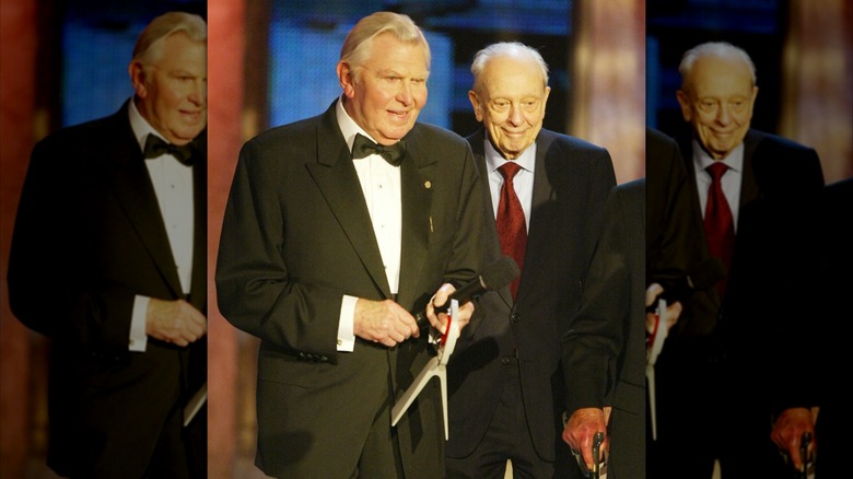 Andy Griffith and Don Knotts on stage