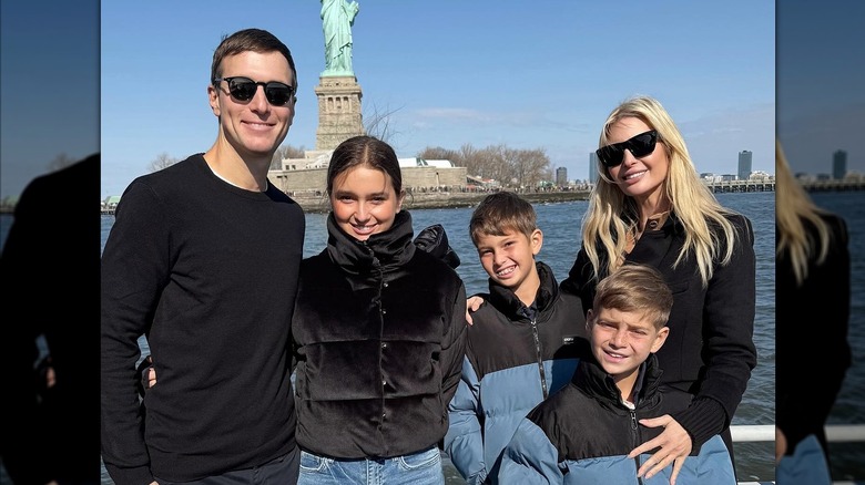 Ivanka Trump with family Statue of Liberty background