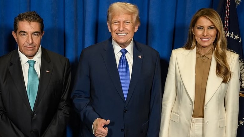 Paolo Zampolli with Donald Trump and Melania Trump.