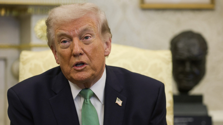 Donald Trump speaking in the Oval Office