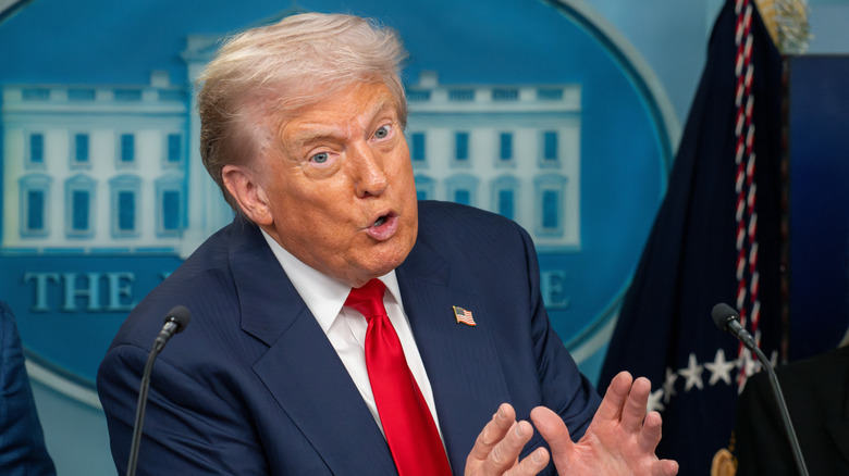 Donald Trump at a White House press conference