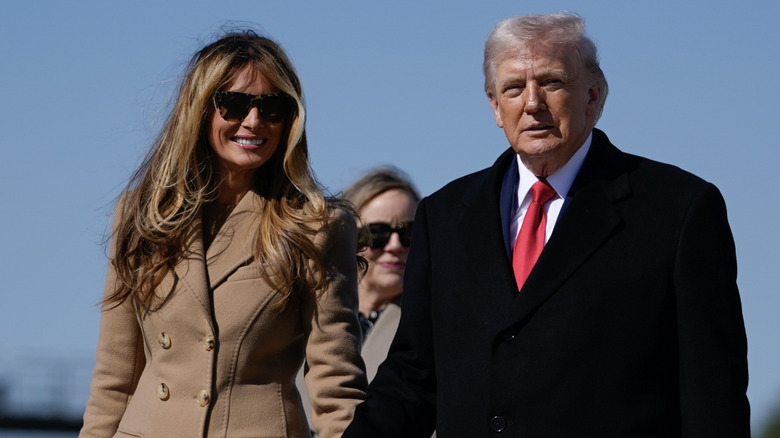 Melania Trump and Donald Trump smiling together