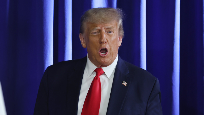 Donald Trump giving a speech