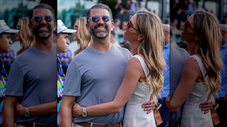 Bettina Anderson hugging Donald Trump Jr.