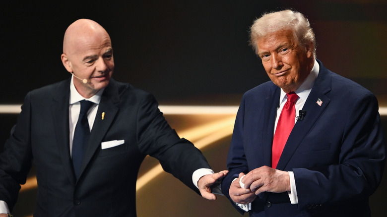 FIFA president Gianni Infantino and Donald Trump at the FIFA World Cup Draw