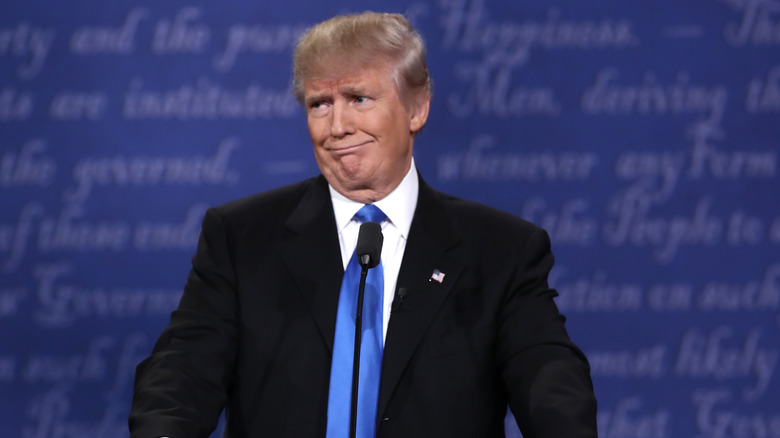 Donald Trump making a face