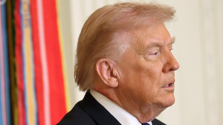 Donald Trump frowning