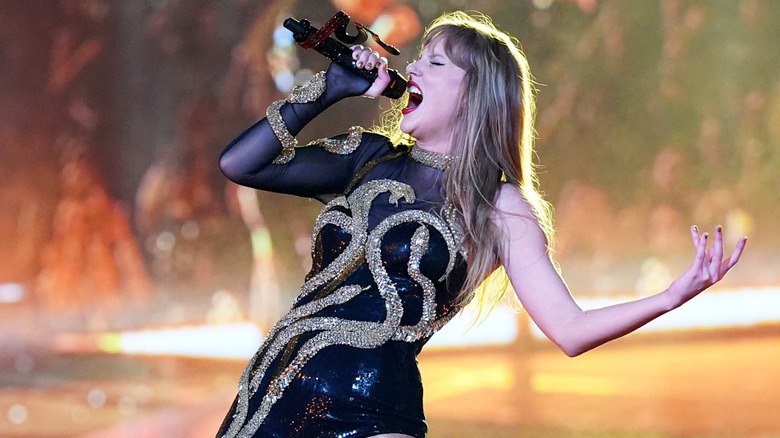 Taylor Swift performing in the Eras Tour