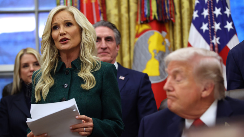Donald Trump and Kathryn Burgum in the Oval Office